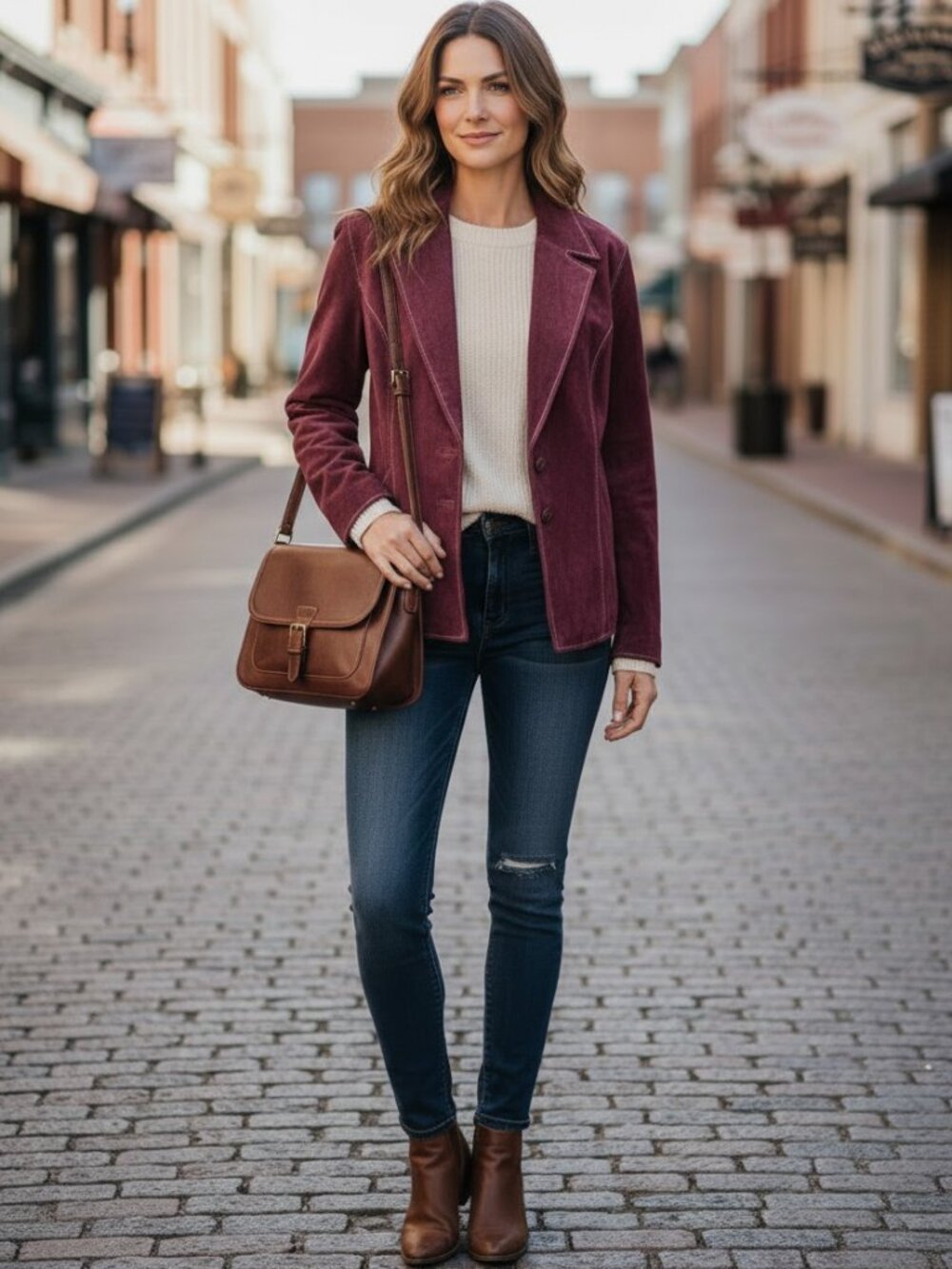 Wilson Leather Women's Suede Jacket, burgundy size XL